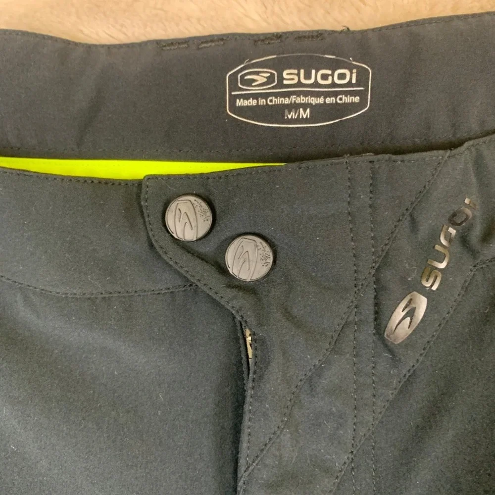 Sugoi Men Black Mountain Bike Shorts Adjustable Waist Performance Cycling Size M